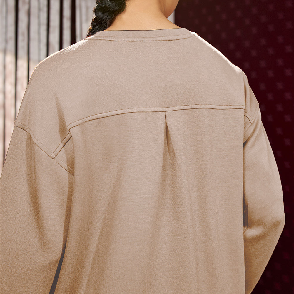 Back Pleated Sweatshirt